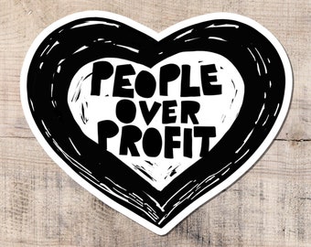 People Over Profit Sticker, Vinyl Sticker, Rights, Communist, Eat The Rich, Anti Capitalism, Activist, Socialism
