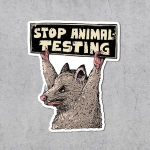 Autocollant d’expérimentation animale, Autocollant végétalien, Végétalien, Protestation, Autocollants Ordinateur portable, Animaux, Droits, Végétarien, Activiste