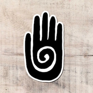 Hopi Mano Adesivo, Guarigione, Vinile Adesivo, Decalcomanie, Simbolo Magico, Protezione, Simbolo, Mano Hopi, Amuleto, Nativo Americano