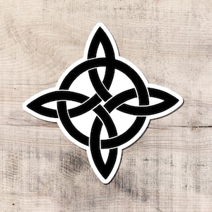 Etiqueta engomada del nudo de las brujas, etiqueta engomada del vinilo, calcomanías, símbolo mágico, protección, símbolo, Wicca, pagano, Wiccan, bruja