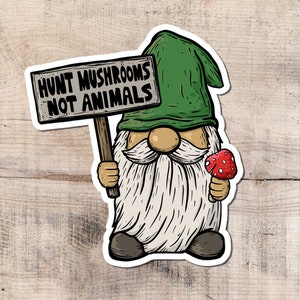Vegan Sticker, Vegan, Vegetarian, Stickers Laptop, Mushroom, Animal Rights, Activist, Trophy Hunting