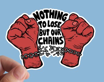Sticker antikapitalisme, Resist Fist, marxisme, anarchist, rellen