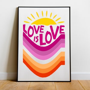 Lesbian Flag Print, Pride, Love, Gift For Her, Love Flag, LGBTQ, Gay, Poster, Queer, Trans, Lgbt Art