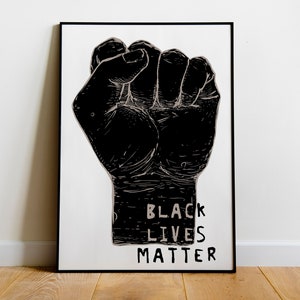 BLM Art Print, Black Lives Matter, Resist, Anarchist, Political, Poster, Prints, Blm, Leftist, Protest, Unite