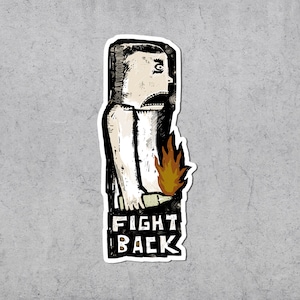 Fight Back Sticker, Leftist, Laptop Stickers, Anarchy, Anti Capitalism, Resist, Fight Back, Eat The Rich