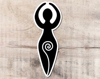 Spiral Goddess Vinyl Sticker, Wicca Pagan Amulet