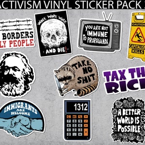 Activisme Sticker Pack 3, Bundel, Acab, Links, Communisme, Coupon, Eet de Rijken, Activisme, Anarchist, Marxisme