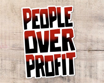 People Over Profit Sticker, Marxist, Vinyl Sticker, Socialism