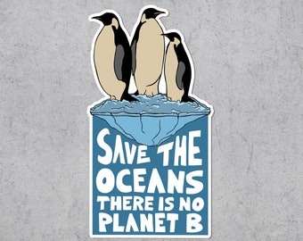 No Planet B Vinyl Sticker, Save The Oceans