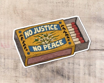 No Justice No Peace Sticker, Blm, Anarchy, Socialism, Socialist, Anti Capitalism, Marxism, Leftist, Protest, Riot