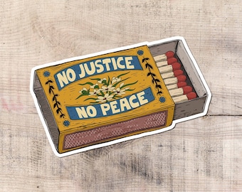 No Justice No Peace Sticker, Blm, Anarchy, Socialism, Socialist, Anti Capitalism, Marxism, Leftist, Protest, Riot