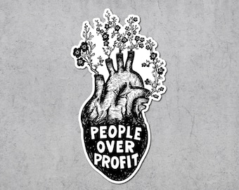 Adesivo People Over Profit, Diritti, Anticapitalista, Adesivo in vinile, Socialista, Comunista, Sinistra, Resistere