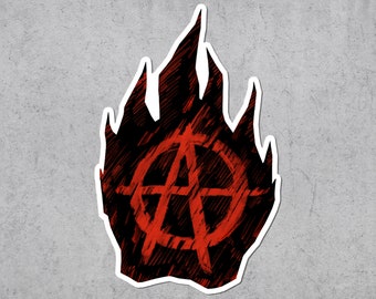 Anarchy Symbol Waterproof Sticker, Anti-Capitalism, Punk