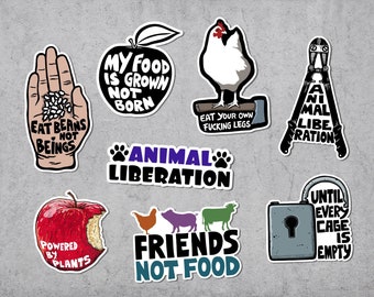 Veganism Sticker Pack 2, Vegan, Bundle, Coupon, Veganism, Vegetarian, Stickers Laptop, Animal Rights, Justice