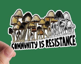 Adesivo "Comunidade é Resistência", Anticapitalismo, Resistência, Direitos, Comunismo
