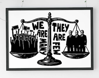 Noi siamo molti, loro sono pochi. Stampa, manifesto di propaganda di sinistra.