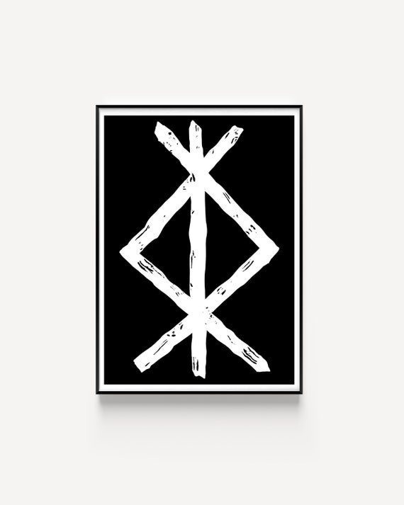 Protection Rune Poster, Viking, Print, Rune Poster, Elder Futhark
