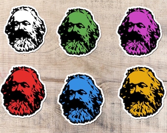Paquete de pegatinas de Karl Marx, marxismo, arte de izquierda