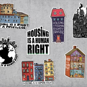 Mensenrechten Sticker Pack, Coupon, Bundel, Huisvesting, Links, Communist, Eat The Rich, Activist, Immigrant