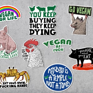 Veganism Sticker Pack 1, Vegan, Bundle, Coupon, Veganism, Vegetarian, Stickers Laptop, Rights, Animals, Justice