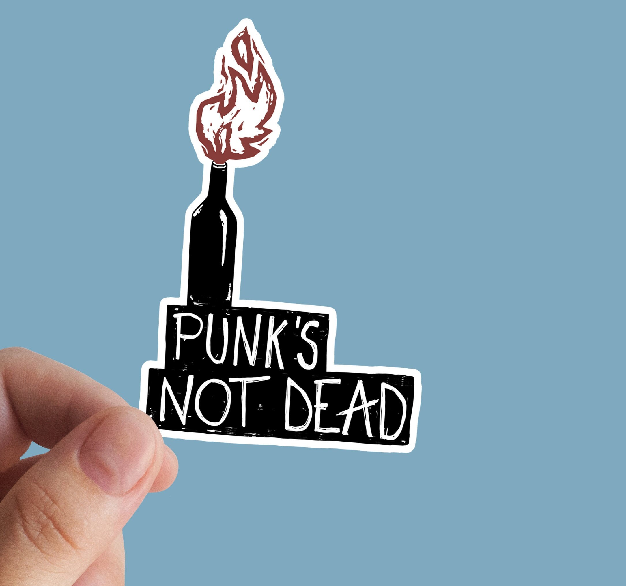 Punks Not Dead Sticker, Anarchy, Punk Rock, Anarchist, AntiCapitalism, Leftist, Socialist, Resist, Anarcho Punk