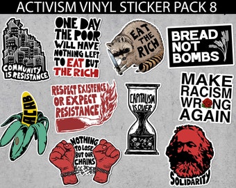 Activism Sticker Pack 8, Bundle, Marxism, Justice