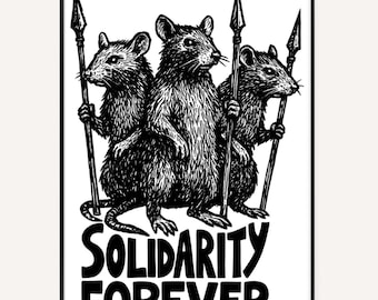 Solidarity Print, Socialism, Human Rights, Leftist, Poster, Prints, Anti Capitalism, Communism, Immigrant, Abolish Ice, Riot