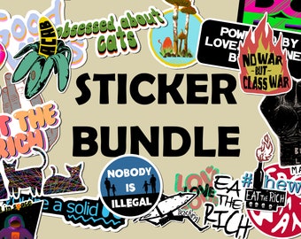 Sticker Bundel Pack, Coupon, Stickers Laptop, Links, Acab, Socialisme, AntiKapitalisme, Sticker Pack, Activisme