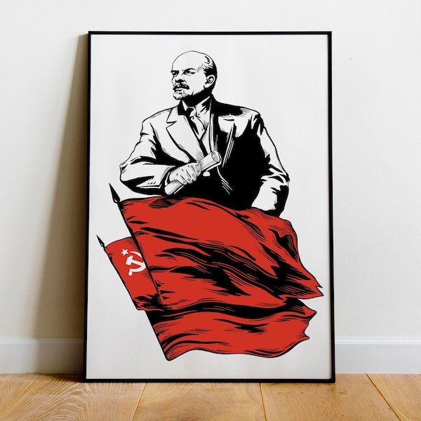 Lenin Kunstdruck, Kommunismus, Sozialismus, Kein Krieg sondern Klassenkrieg, Eat The Rich, Anticapitalismus, Poster, Drucke, Links