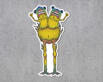 All is good Sticker, Spooky Decal, Cartoon creature