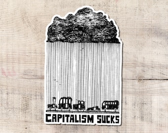Adesivo de vinil "O capitalismo é uma merda", anticapitalismo, marxismo