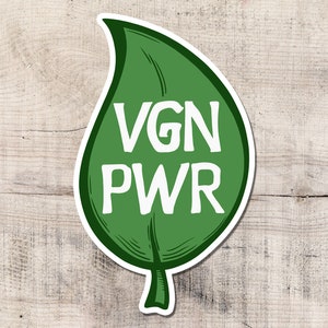 Autocollant végétalien, Végétalien, Véganisme, Autocollant vinyle, Végétarien, Autocollants ordinateur portable, Droits, Animaux, Vgn Pwr