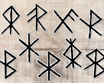 Viking Rune Sticker Pack, Norse Futhark Amulet, Pagan Decor