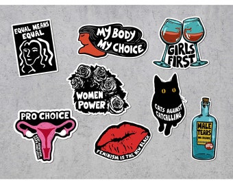 Feminism Sticker Pack , Coupon, Bundle, Féminisme, Gauche, Communiste, Eat The Rich, Activisme, Immigrant, Droits, Blm