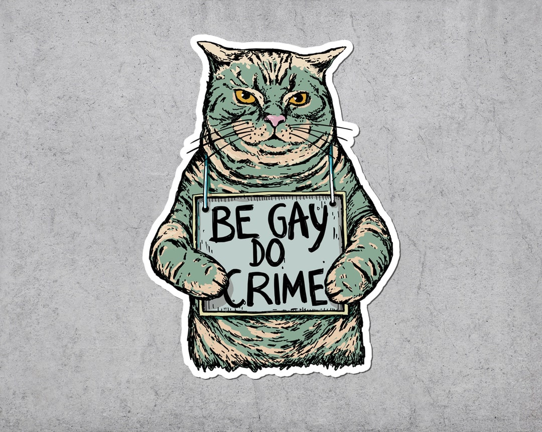 Be Gay Do Crime Cat Sticker, LGBTQ Anarchist Vinyl - Etsy