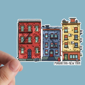 Manhattan Sticker, New York Sticker, City, Laptop Stickers, America, Christmas Gift, Vinyl Stickers