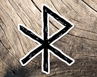 Love Rune Vinyl Sticker, Viking Elder Futhark, Witchcraft Decal