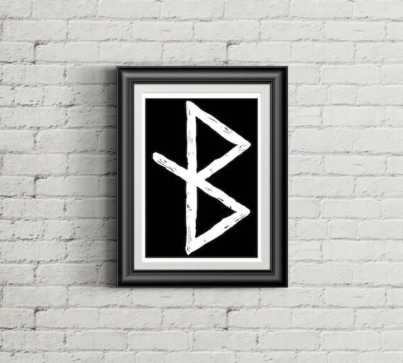 Healing Rune Poster, Viking, Print, Rune Poster, Elder Futhark