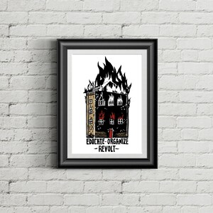 Educate Organize Revolt Print, Socialism, Political Anti Capitalist Art image 3