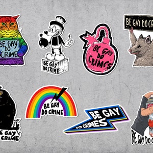 Be Gay Sticker Pack, Be Gay Do Crime, Bundle, Coupon, Gay,  Stickers Laptop, Rights, Lgbt, Anarchist, Leftist