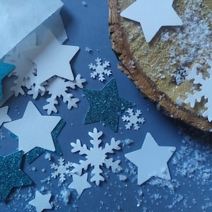 Confetti, Christmas confetti, snowfetti, table confetti, Christmas decoration, table decoration, 1 year anniversary, wedding, winter wedding