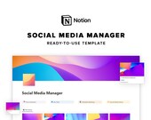 Notion Social Media Manager Template Content Planner for Business & Freelancers Instagram Youtube Twitter TikTok  Planner Content Organizer
