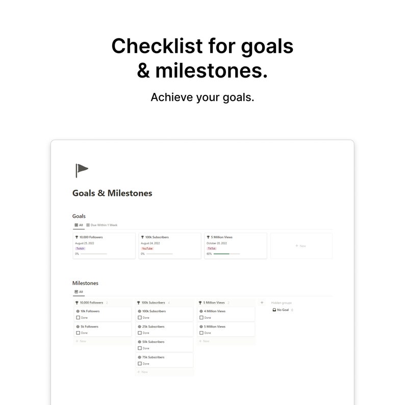 Notion content creator template social media notion template content