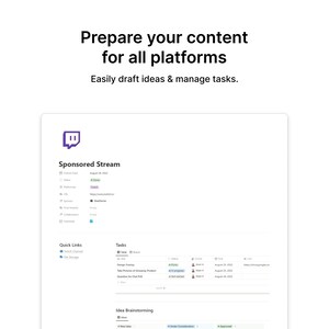 Notion Content Creator Template, Social Media Notion Template, Content ...