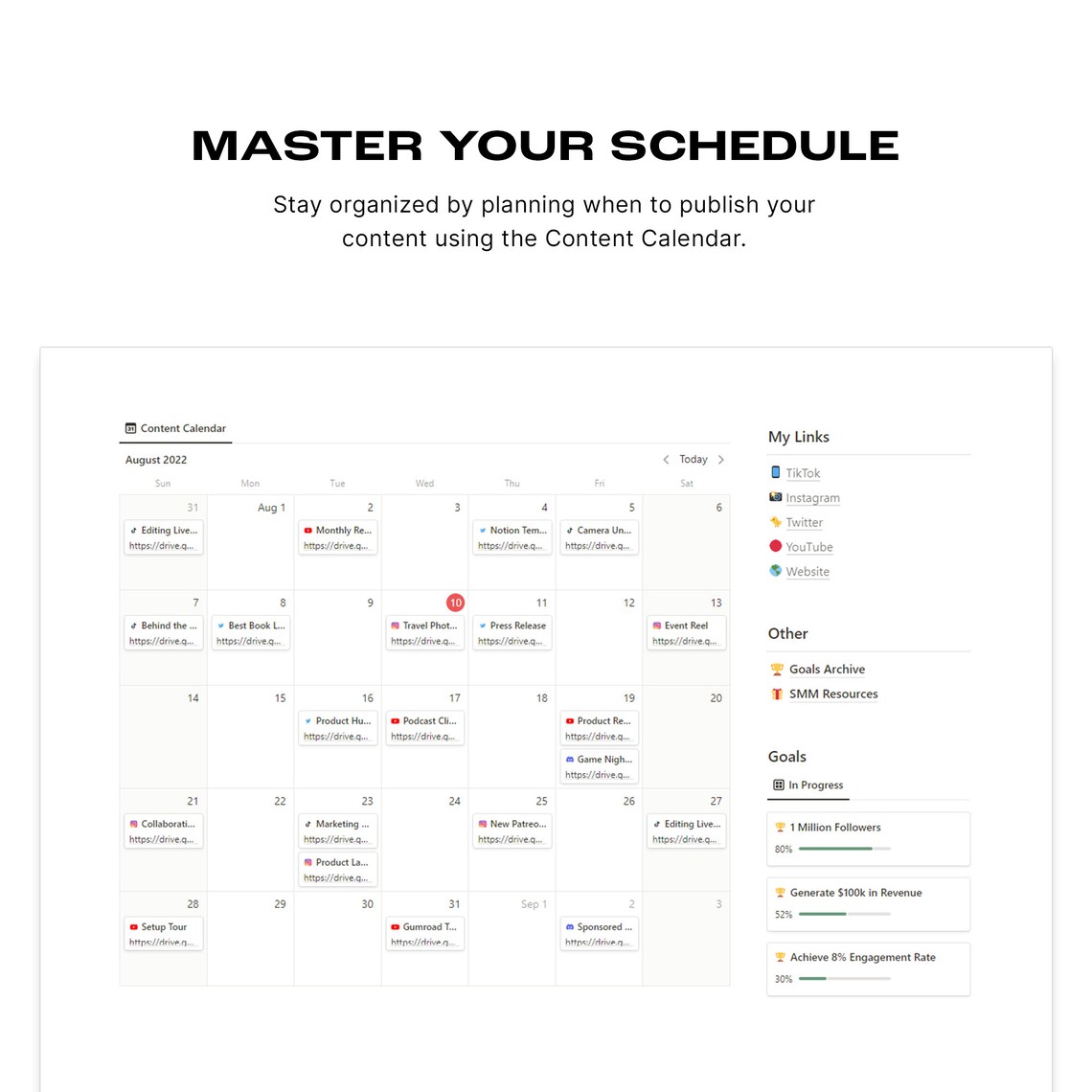 Notion Social Media Manager Template Content Planner for Business ...