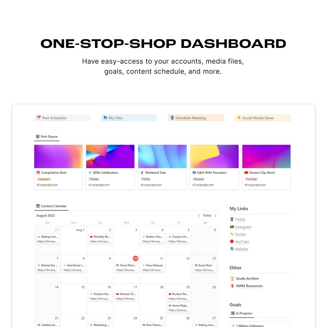 Notion Social Media Manager Template Content Planner for Business ...