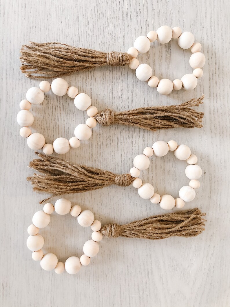 Wood Bead Napkin Rings Etsy