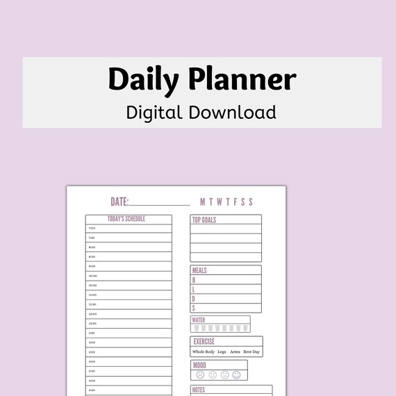 Daily Planner Printable Printable to Do List Planner | Etsy