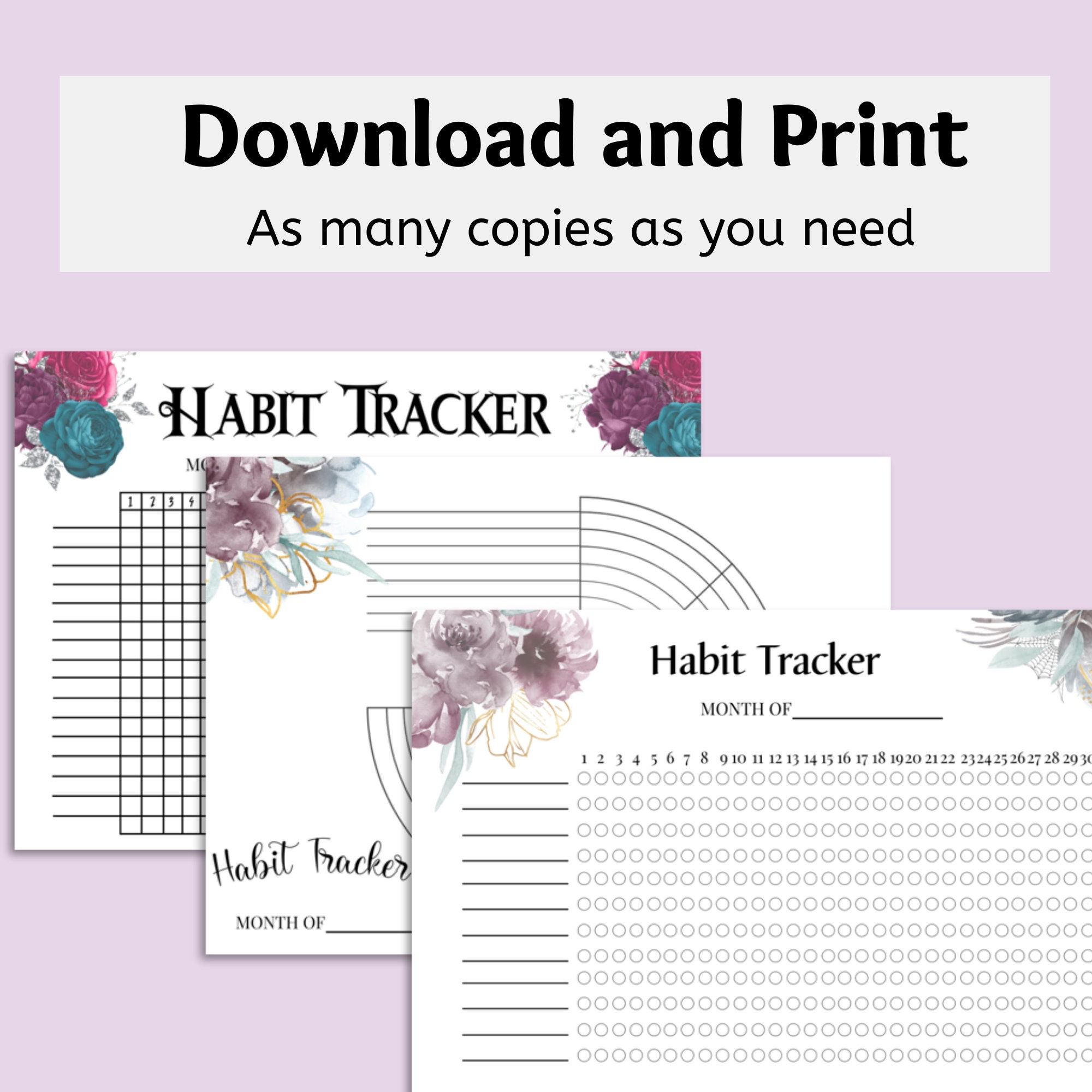 Daily Habit Tracker | Printable Habit Tracker | Habit Log | Habit List ...