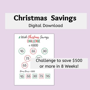 Christmas Savings Challenge | Printable Savings Challenge | Christmas Savings Tracker